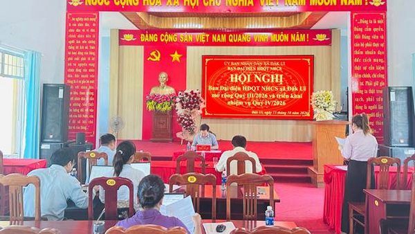 Ban đại diện HĐQT NHCSXH xã Đăk Ui đánh giá kết quả quý III, triển khai nhiệm vụ quý IV năm 2026